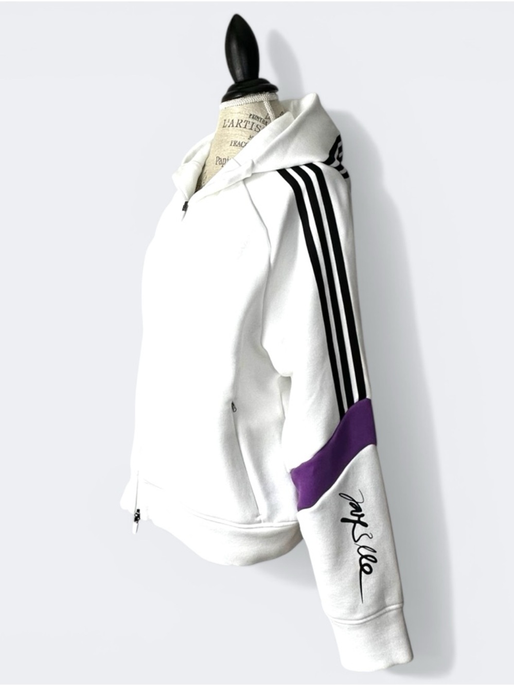 NWOT adidas x JAY3LLE Knit Golf Full Zip Hoodie White Purple Johan Lindeberg L - Picture 12 of 14